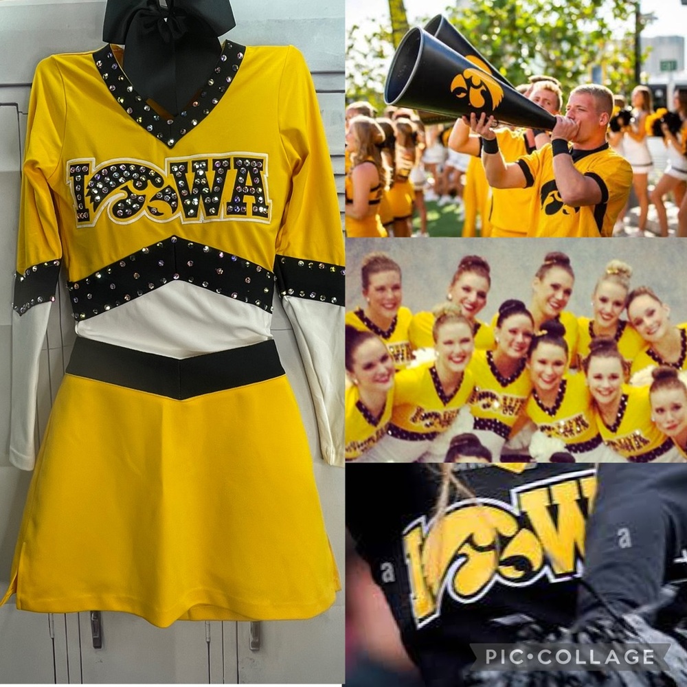 Cheer Iowa Hawkeye Cheerleading Uniform Top & Skirt adult med